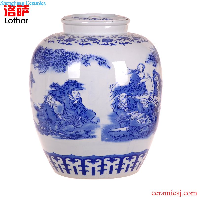 Jingdezhen ceramic sichuan pickles meat and eggs pickle jar cylinder storage water sealed jar jar airtight green food places