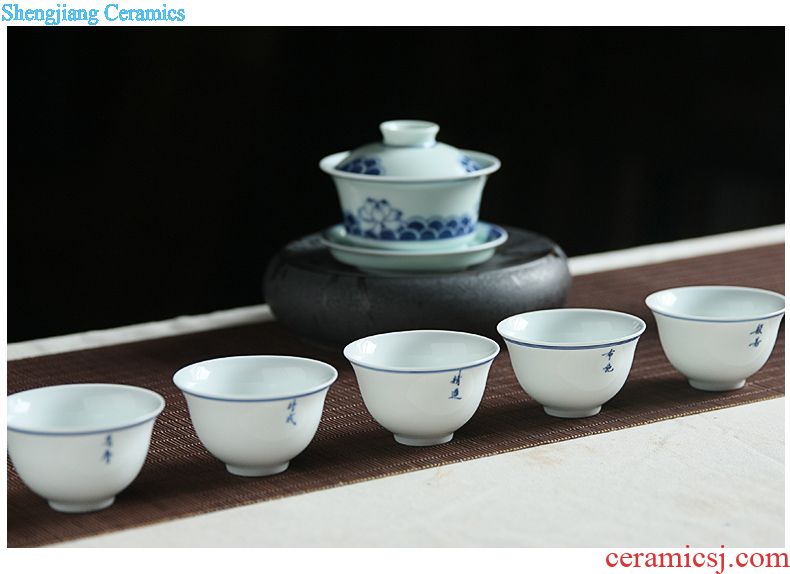 Three frequently hall made-to-order kung fu tea cups ceramic masters cup Small single cup white porcelain sample tea cup tea light S41054