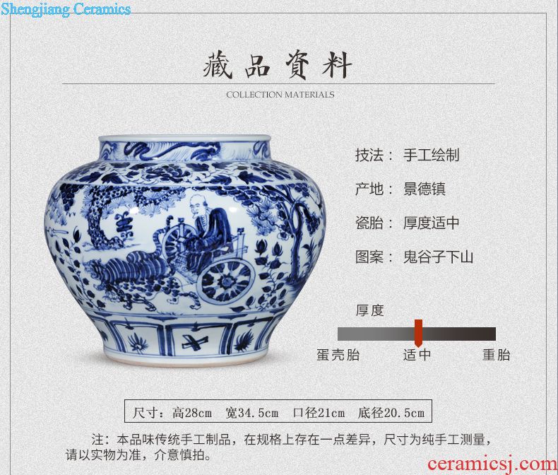 Jingdezhen ceramic new Chinese style living room porch hand-painted flower vase furnishing articles home porch decoration decoration