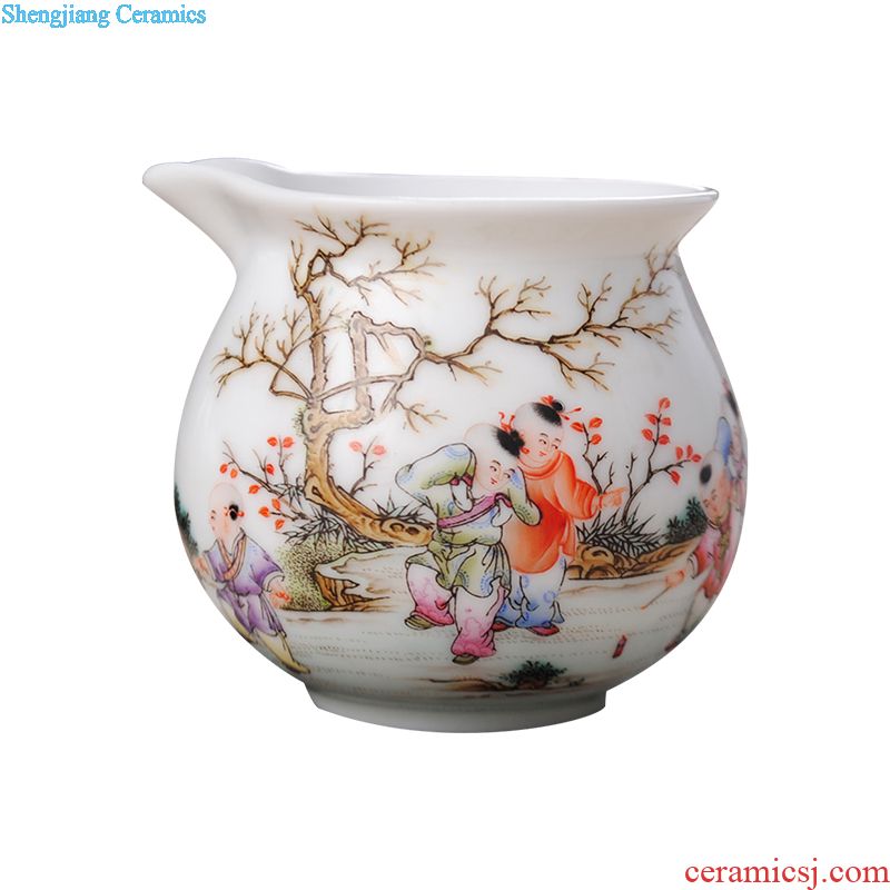 Owl kiln jingdezhen famille rose porcelain hand-painted handmade ceramic teapot tea kungfu single pot of flower tea