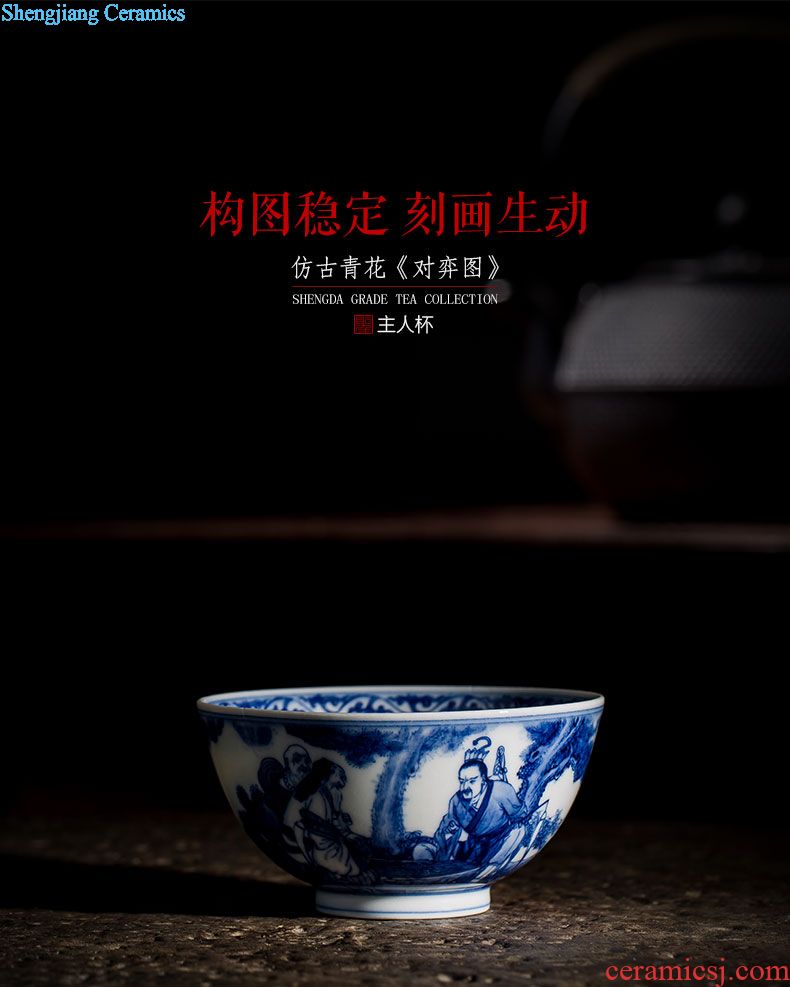 St the ceramic kung fu tea master cup hand-painted color ink black dragon sea sample tea cup all hand of jingdezhen tea service
