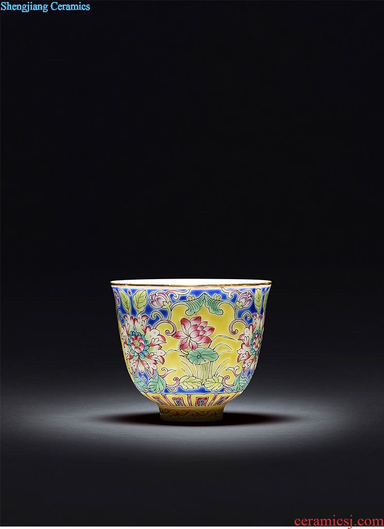 JingJun Jingdezhen porcelain enamel colour all hand sample tea cup kung fu tea cup ceramic cup personal Lord