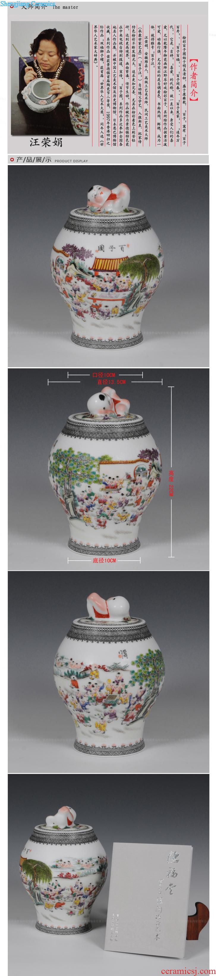 Jingdezhen ceramic POTS awake pu 'er tea caddy large manual home box sealed storage tank