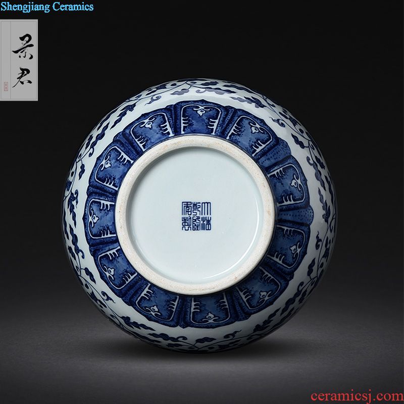 JingJun Kung fu tea hand blue and white porcelain ceramic masters cup sample tea cup flower is pure manual of jingdezhen tea service