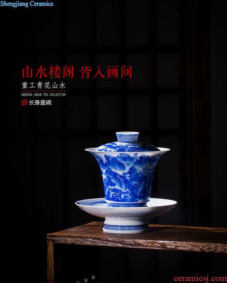 Holy big office cup hand-painted ceramic colored enamel paint painting of flowers and tea cup all hand jingdezhen tea cup with cover