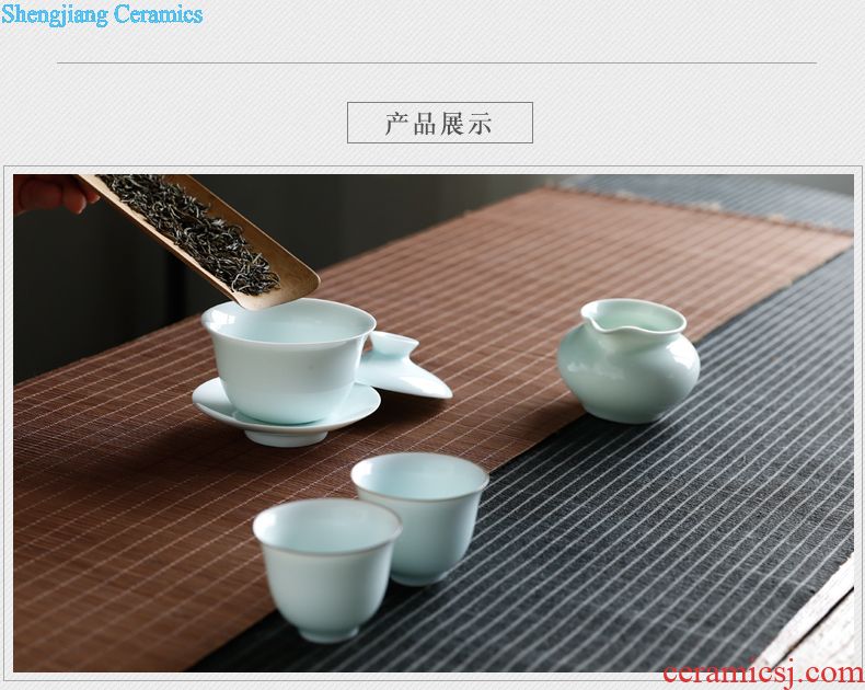 Three frequently hall tureen ceramic cups to bowl Jingdezhen kung fu tea set temmoku kiln S11036 tea bowl