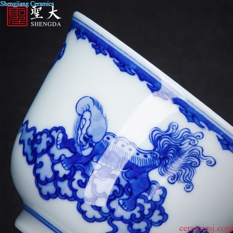 St large ceramic tureen teacups hand-painted new color landscape three cups of tea bowl full manual jingdezhen kung fu tea set