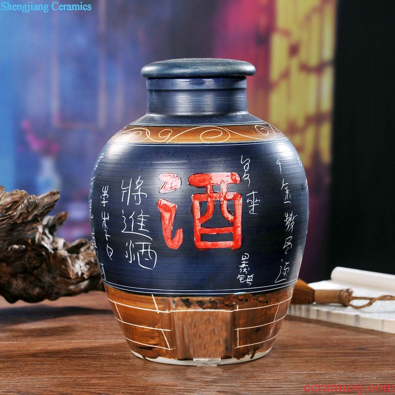 Gold frosted bottle home 4 jins with porcelain ceramic jars golden dragon wine pot liquor empty bottles