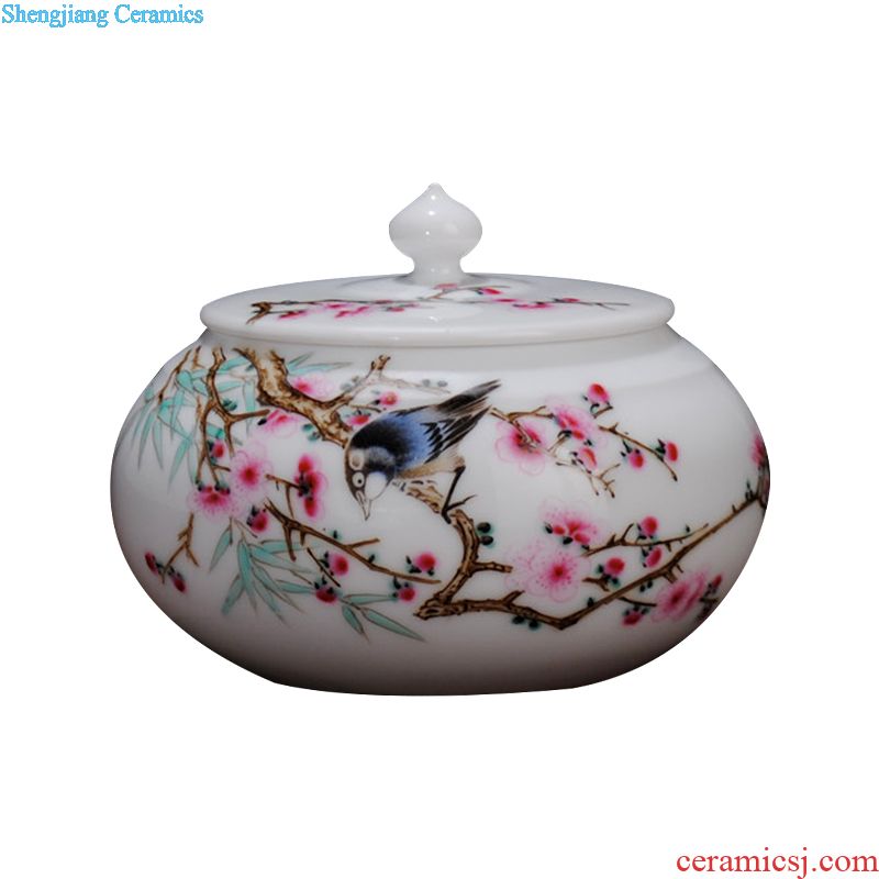 Owl kiln Jingdezhen famille rose porcelain hand-painted tea kungfu tea pot Handmade ceramic pot of painting of flowers and tea set