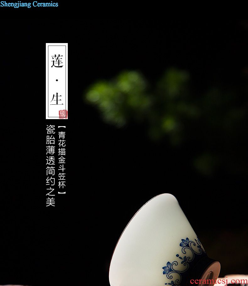 Master cup sample tea cup ceramic jun red hat to cup your kiln open piece of tea light cup jingdezhen kung fu tea cups