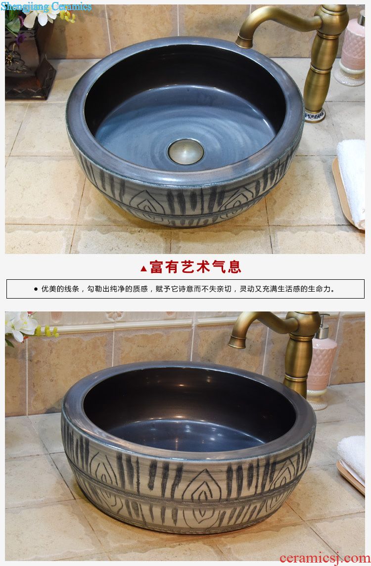Jingdezhen JingYuXuan ceramic wash basin stage basin sink art basin basin crystalline glaze grey and black