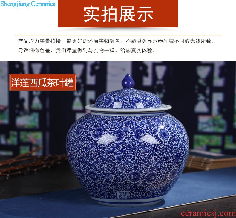 Jingdezhen ceramic new Chinese style interior vase sitting room hotel landing big vase furnishing articles home decoration