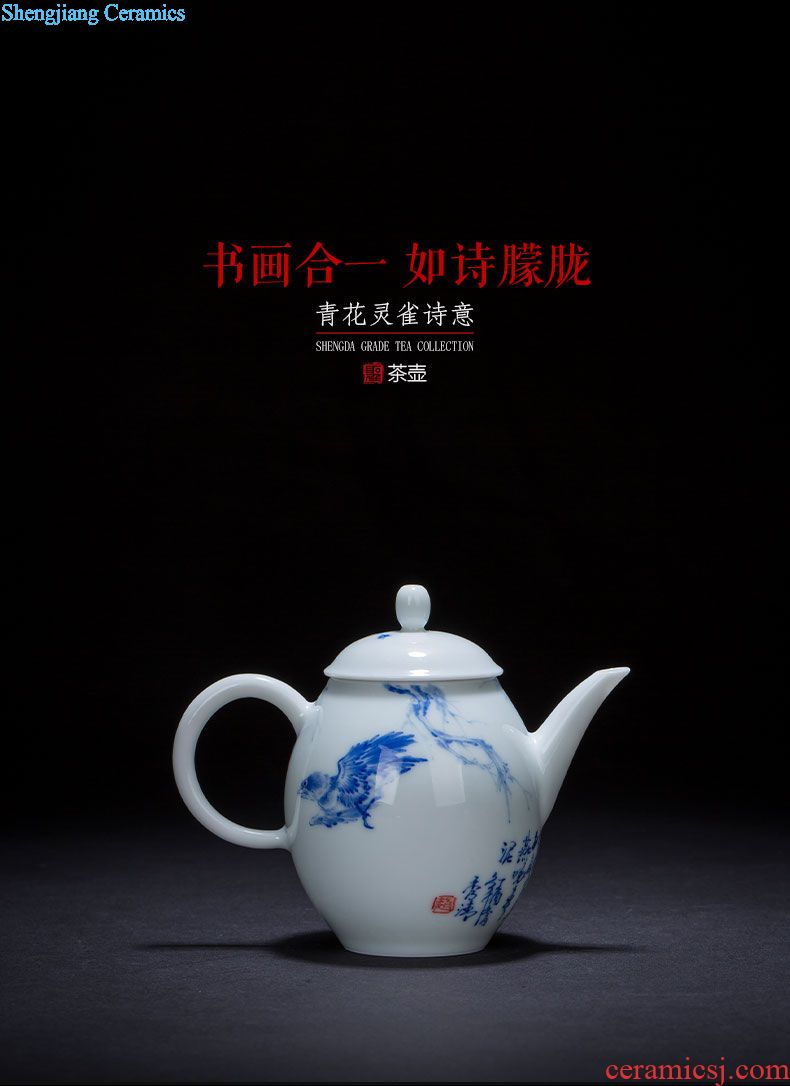 Holy big pine creek line office cup hand-painted ceramic ink in the boat make tea cup with lid handle all hand of jingdezhen tea service