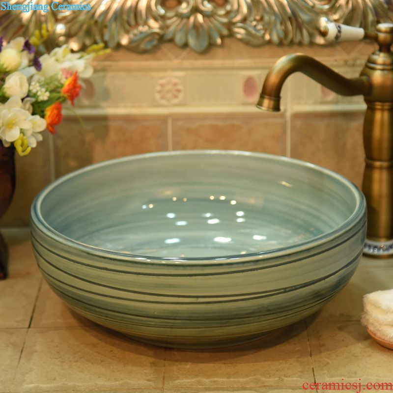 Jingdezhen JingYuXuan ceramic wash basin stage basin sink art basin basin basin green cherry blossoms