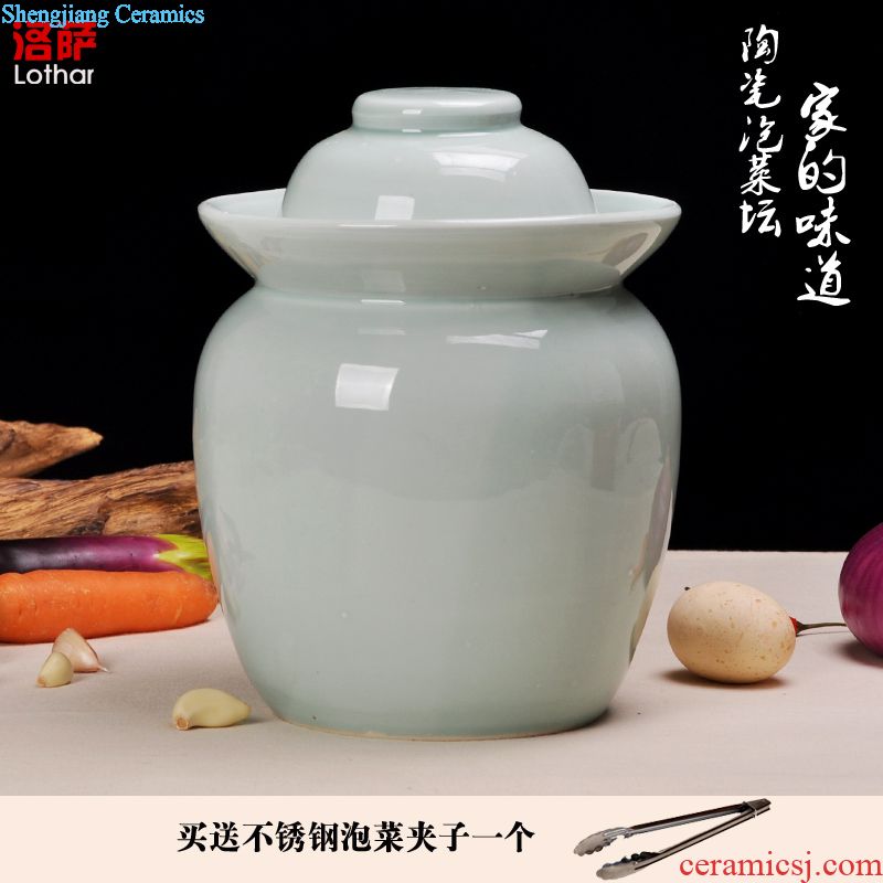 Jingdezhen ceramic jar keep it sealed aged 30 jin wine GuanPing white bubble jars of household