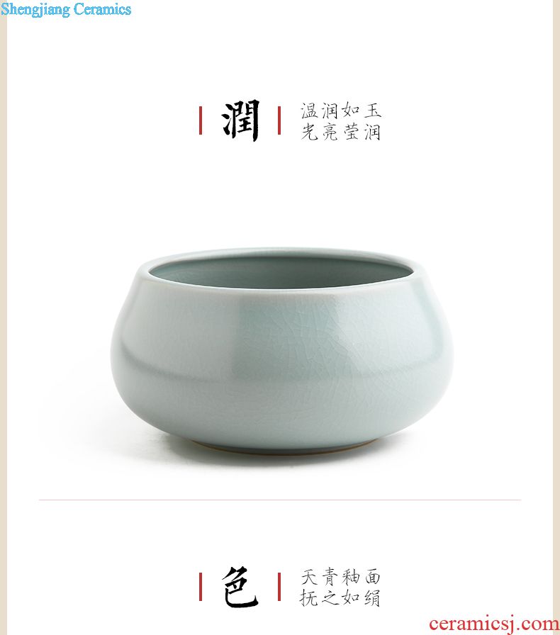 The three frequently celadon caddy jingdezhen ceramic contracted S51016 storage jar, sealed cans portable travel