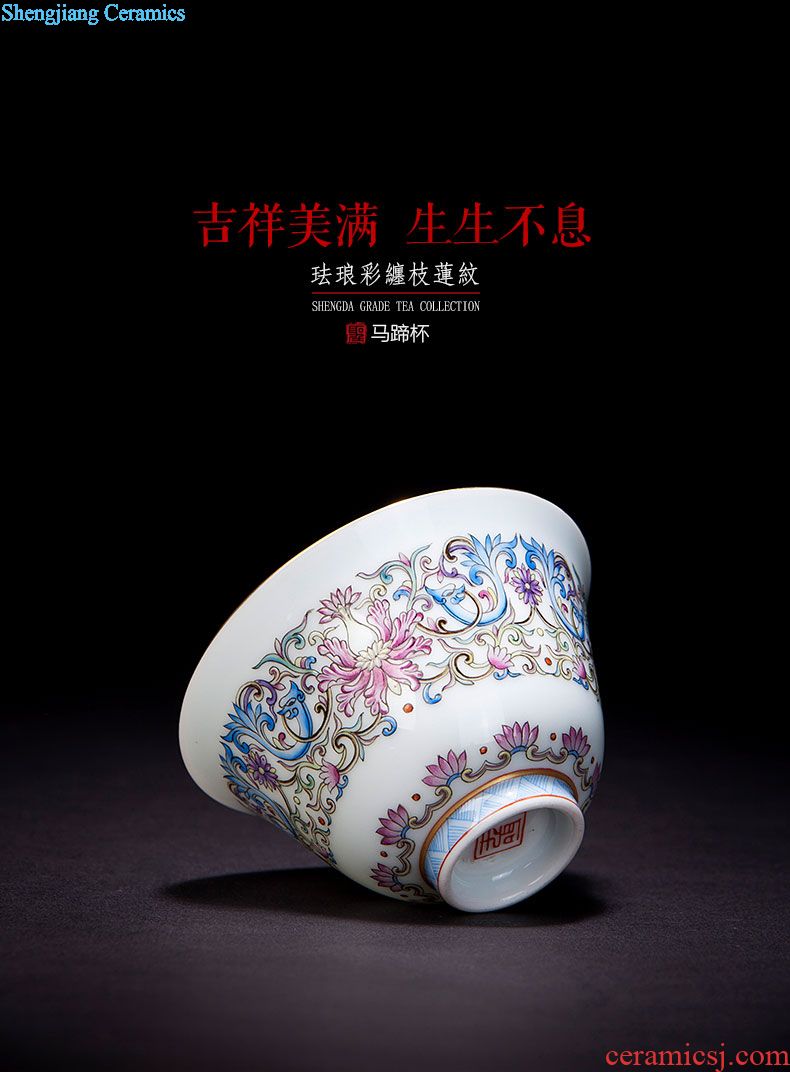 Sample tea cup jingdezhen blue and white dragon and tea set ceramic hand-drawn lines master cup single cup all hand kung fu tea cups