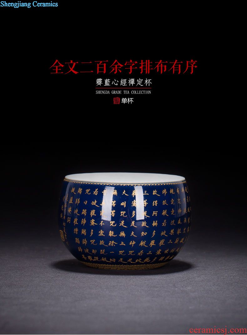 Santa hand-painted ceramic kung fu tea tea maintain five kirin master light hand, jingdezhen blue and white tea