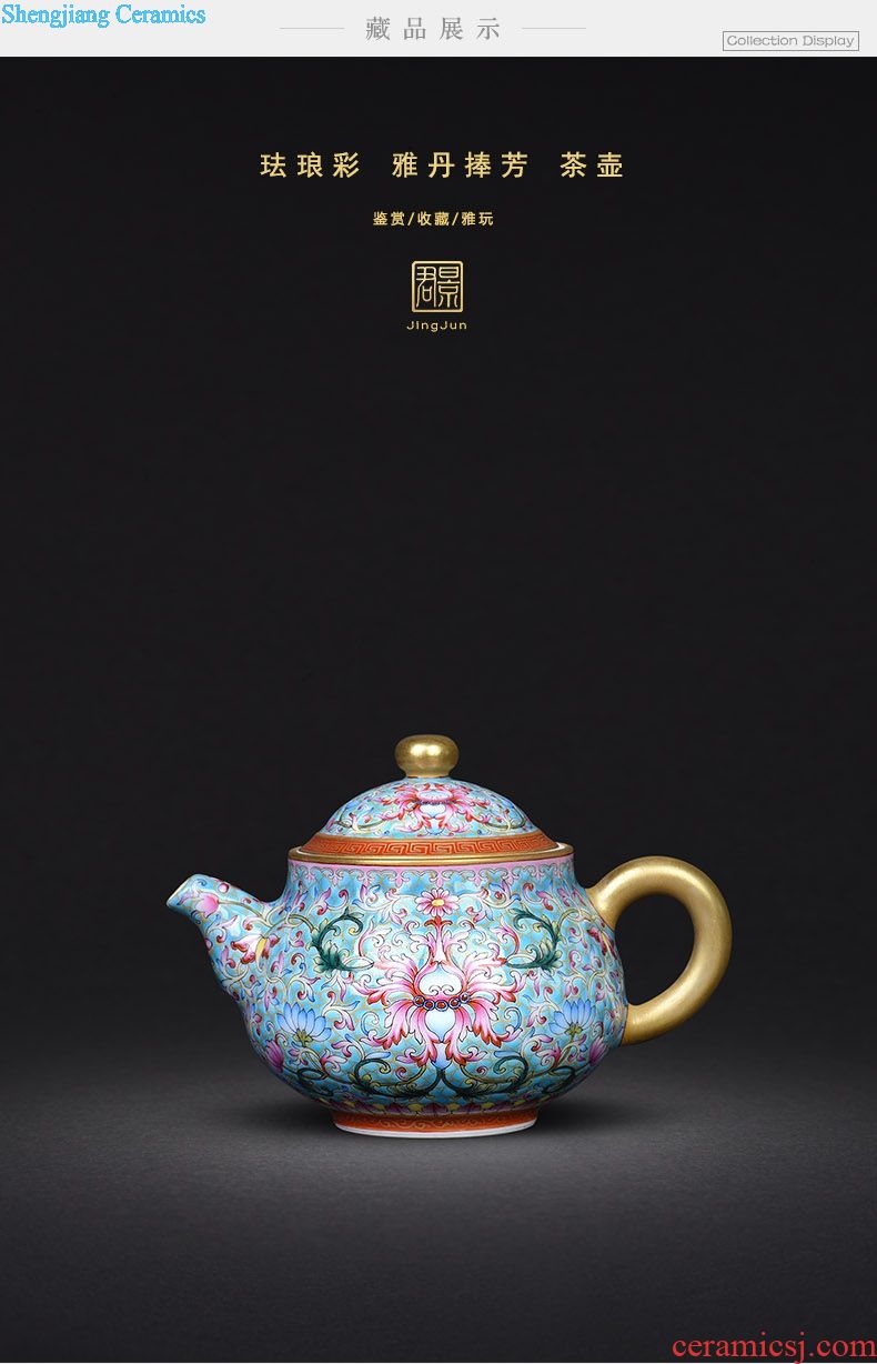 JingJun jingdezhen ceramics ji blue paint all hand sample tea cup kung fu tea tea masters cup