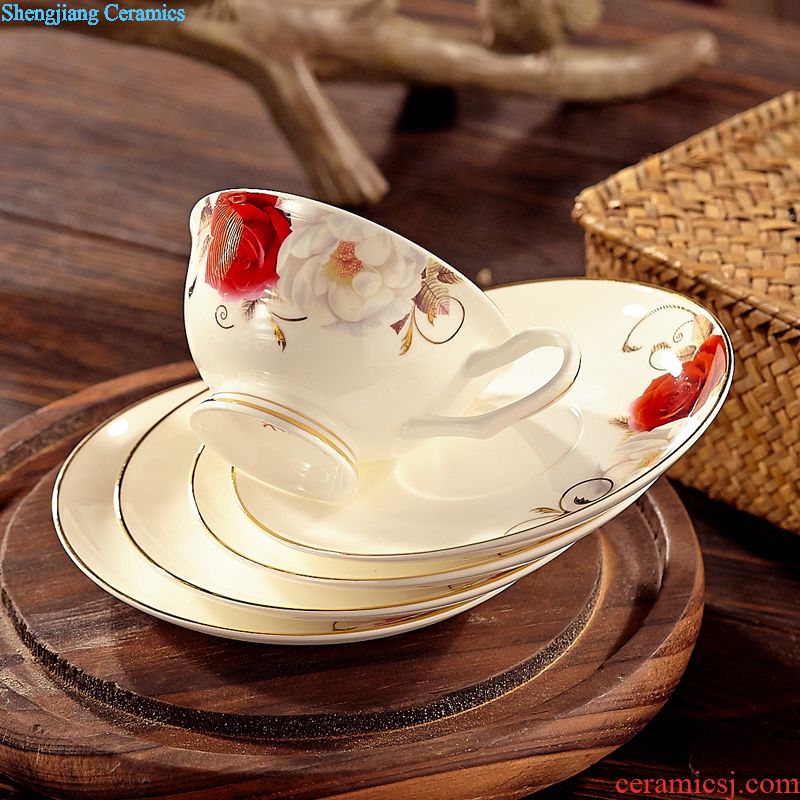 Far industry - dishes suit household jingdezhen high-grade bone China tableware 56 head European gift set dishes ceramics