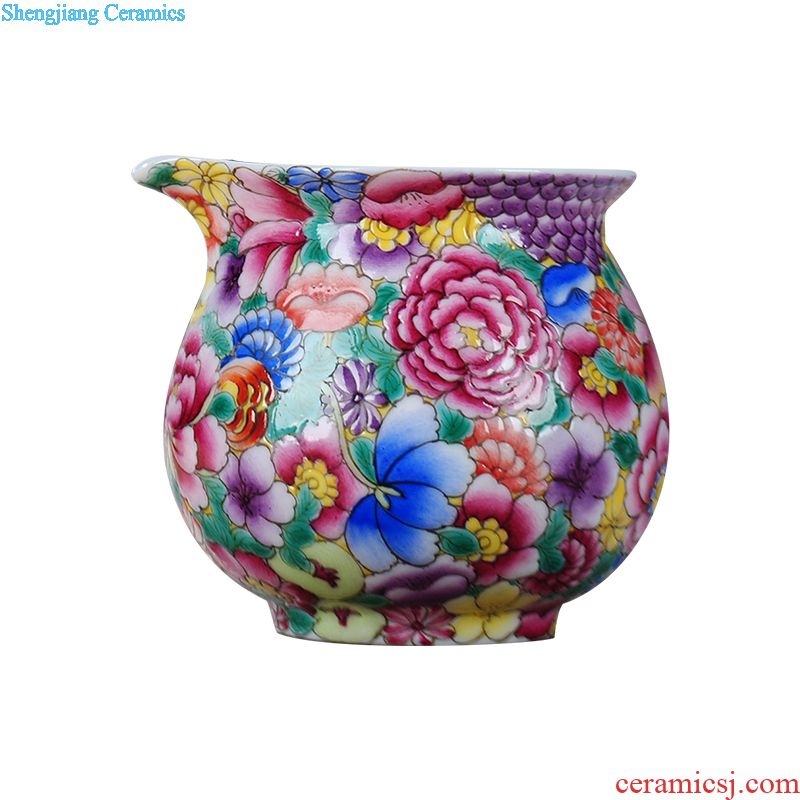 Jingdezhen ceramics by hand kung fu tea tea tea sea points Fair hand colored enamel cup tea accessories