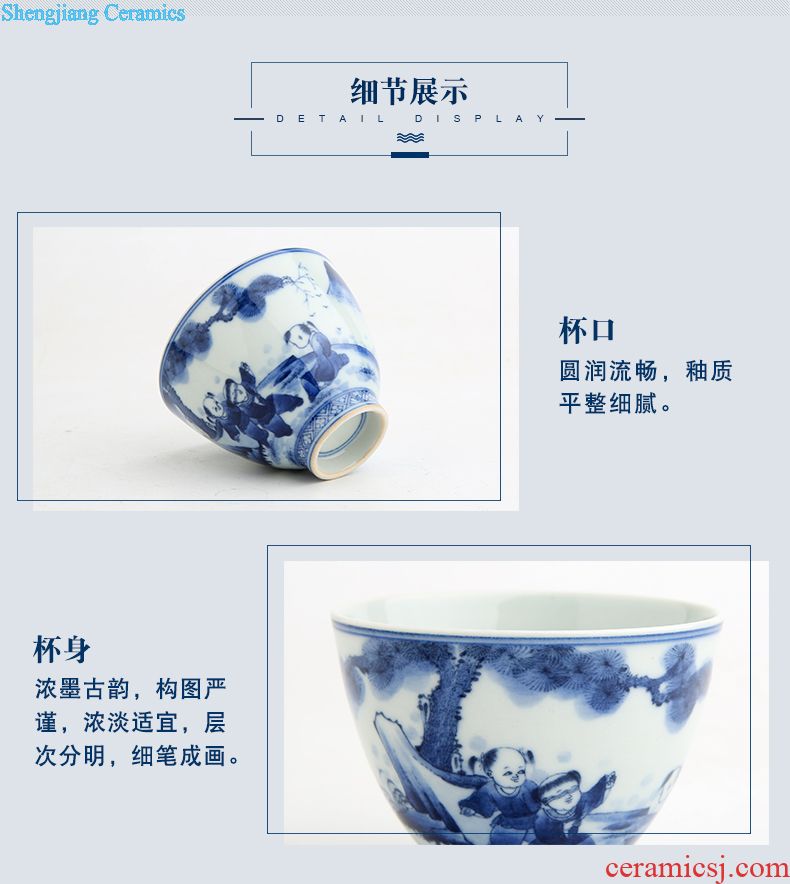 Three frequently hall jingdezhen ceramic sample tea cup your kiln kung fu tea cups master cup manually shut type cup S44002