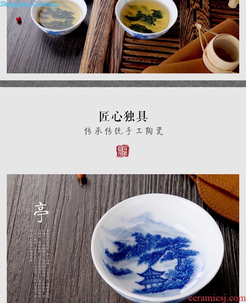 Holy big ceramic pot bearing new color landscape dry bubble tea tray hand-painted plate saucer all hand fittings of jingdezhen tea service