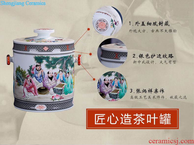 Jingdezhen ceramics vase modern archaize famille rose tea pot household act the role ofing is tasted handicraft furnishing articles in the living room