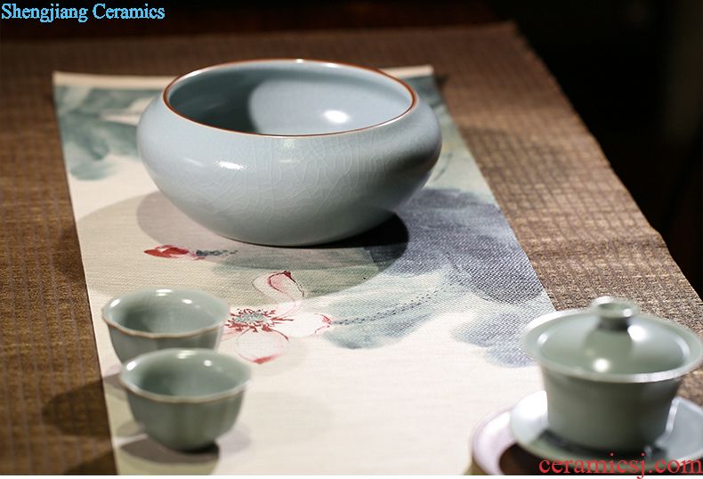 Three frequently hall tea wash bath jingdezhen ceramic household kung fu tea set parts water jar wash cup bowl S71011