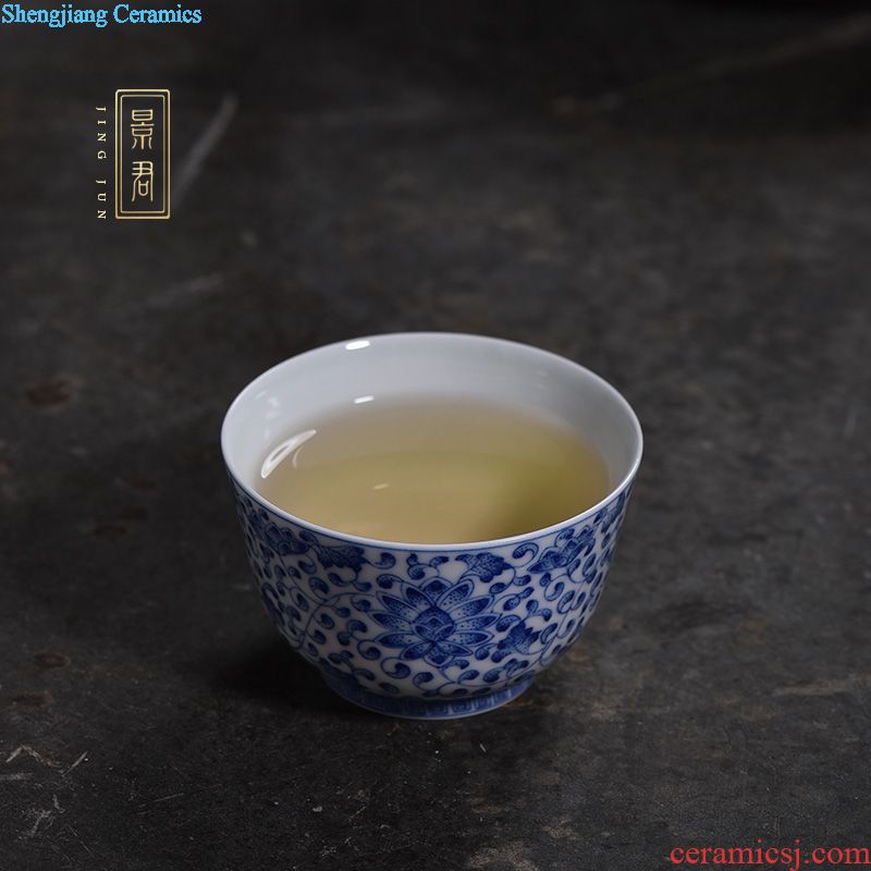 JingJun Jingdezhen ceramics Hand painted blue all hand teapot Kung fu tea set
