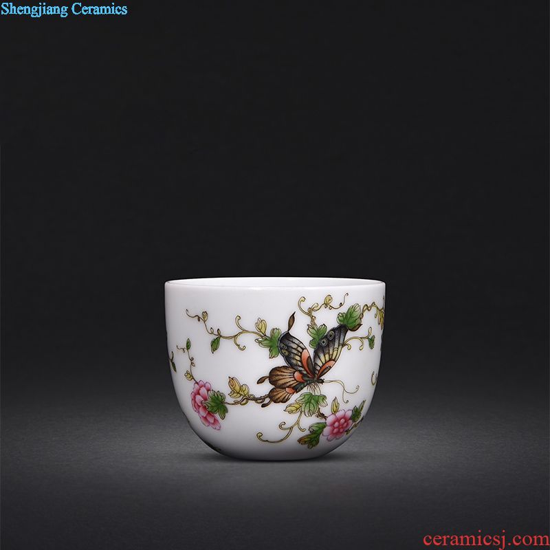 JingJun jingdezhen ceramic cups kung fu masters cup blue and white landscape hand-painted porcelain sample tea cup small hand cups