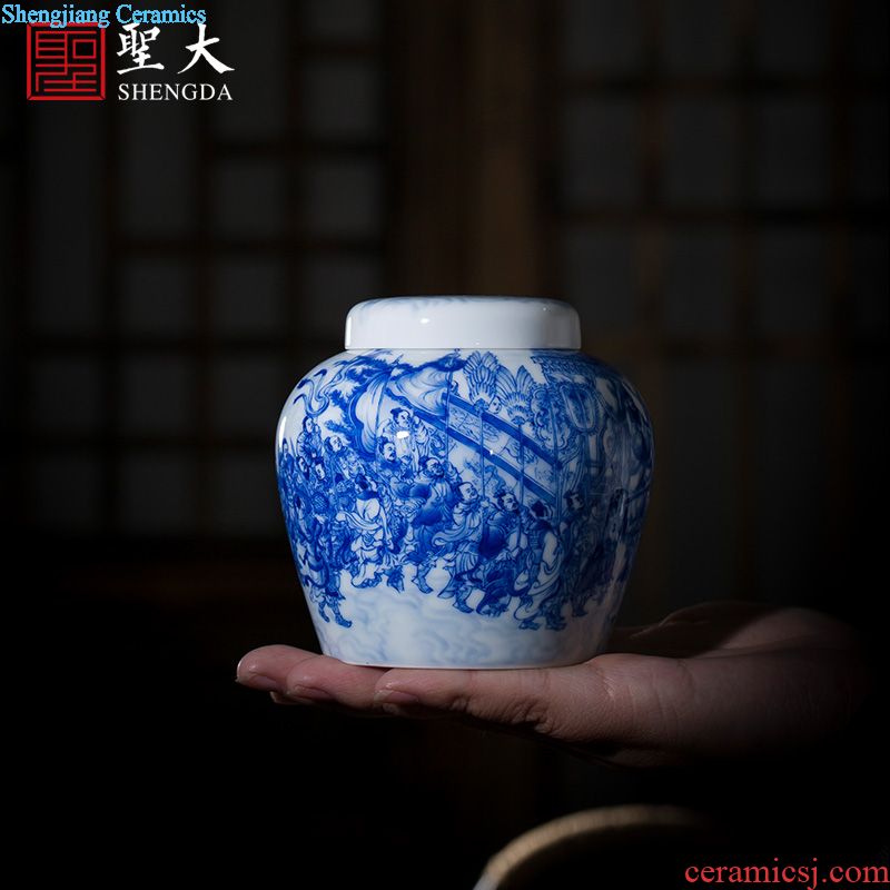 Santa teacups hand-painted ceramic kung fu your kiln and poetry, calligraphy masters cup sample tea cup pure manual of jingdezhen tea service