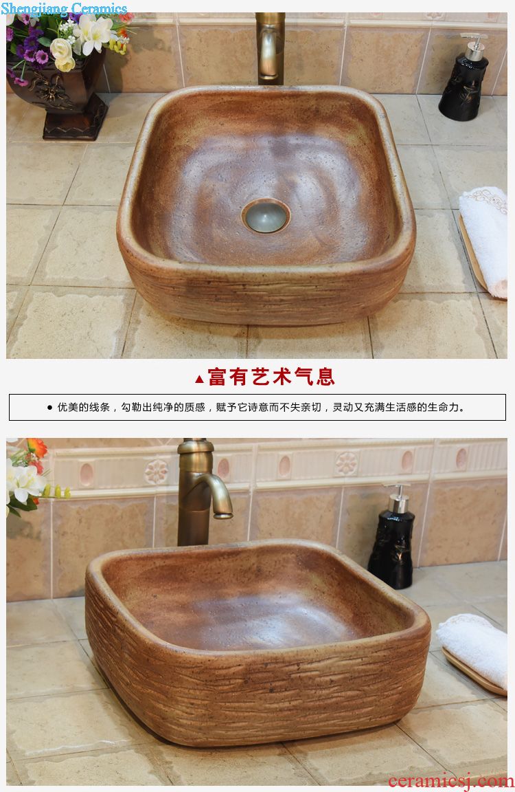 JingYuXuan jingdezhen ceramic art basin stage basin sinks the sink basin blue and white square chrysanthemum