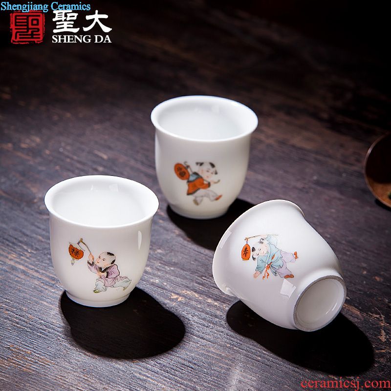 The big blue and white "dragon playing bead" master sample tea cup hand-painted ceramic cups of jingdezhen all hand kung fu tea cups