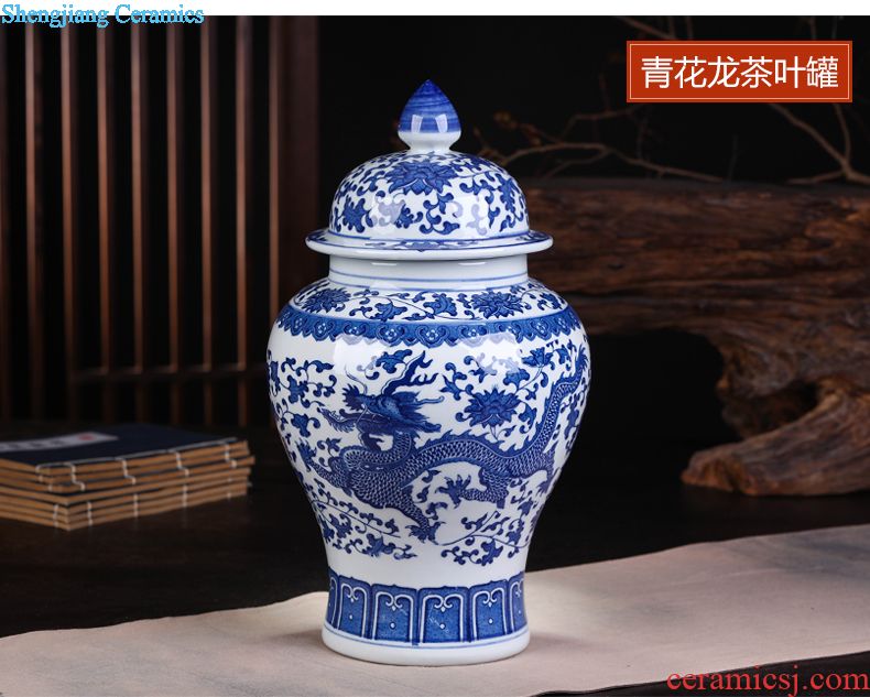 Jingdezhen ceramic seal caddy large sealed container pu 'er tea cans ceramic household gift box packaging