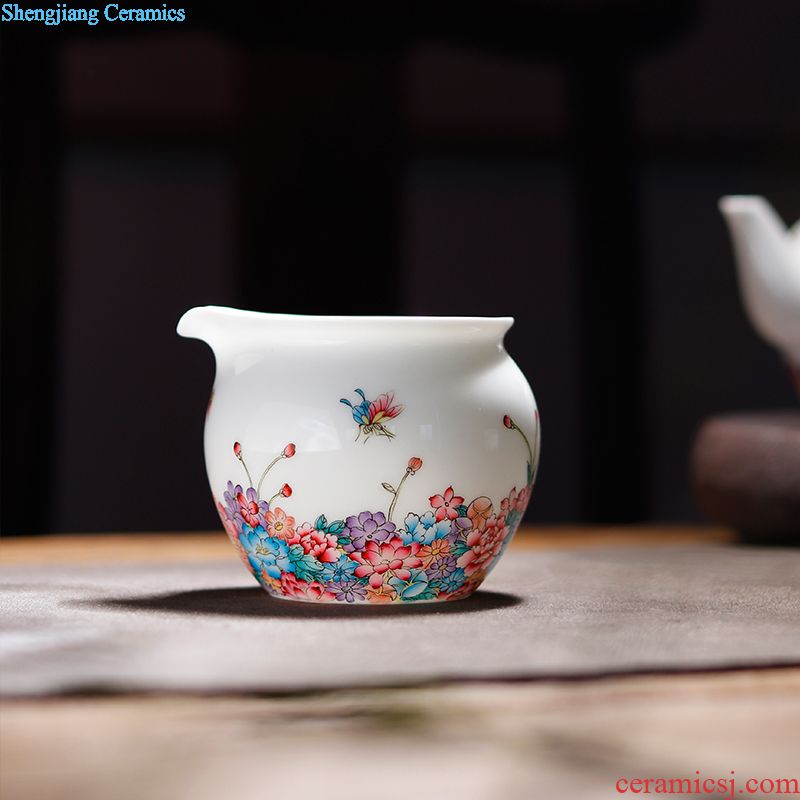 Jingdezhen your kiln azure glaze on kung fu teacups hand-painted cranes individual cup sample tea cup single cup by hand