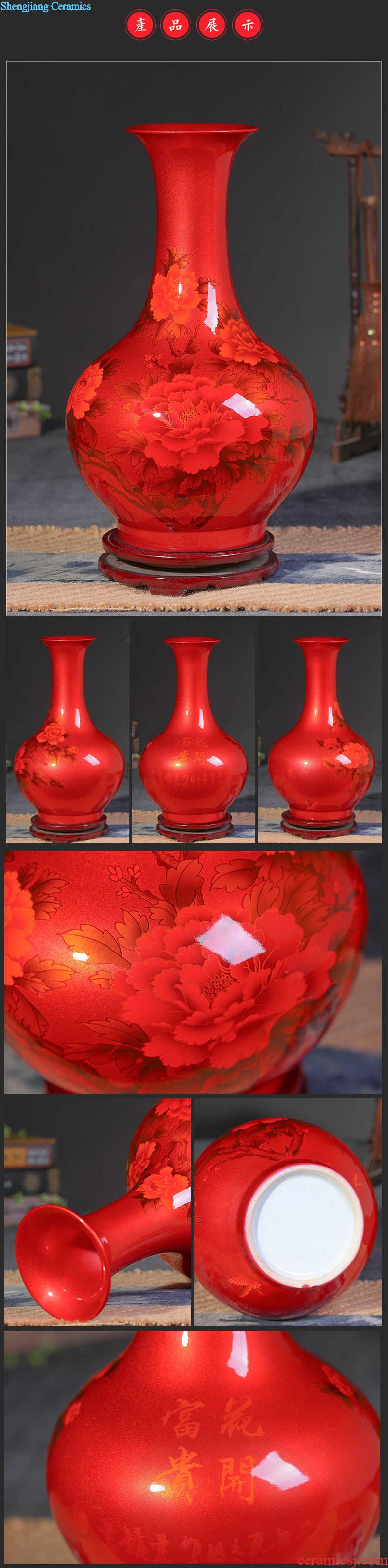 Jingdezhen ceramic ware magpie vase contracted and contemporary home sitting room ark TV ark handicraft furnishing articles