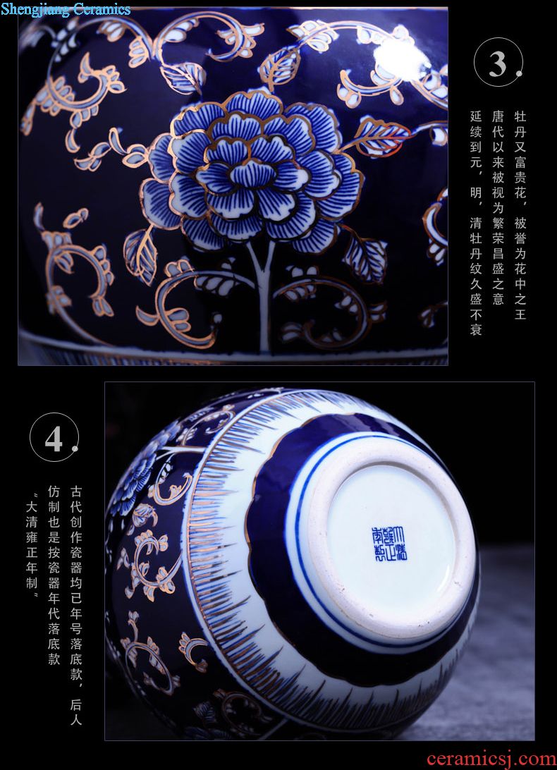 Master of jingdezhen ceramics hand-painted mesa cranes big vase vases, modern household crafts