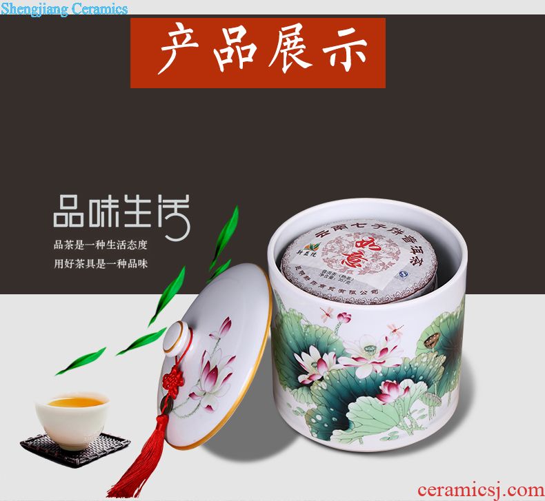 Jingdezhen ceramic grain storage tank food grains, sealed cans household caddy receive a case storage tanks