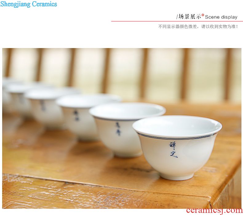 Three frequently hall made-to-order kung fu tea cups ceramic masters cup Small single cup white porcelain sample tea cup tea light S41054