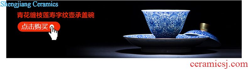 Tureen tea cup size of jingdezhen ceramic kung fu tea set hand-painted pastel lotus three fat white tea bowl to bowl