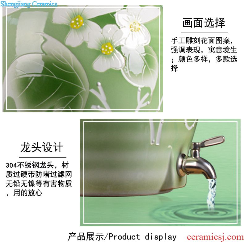 Jingdezhen ceramic jars bubble bottle with tap 10 jins 20 jins 30 jin wine 50 kg it sealed jar