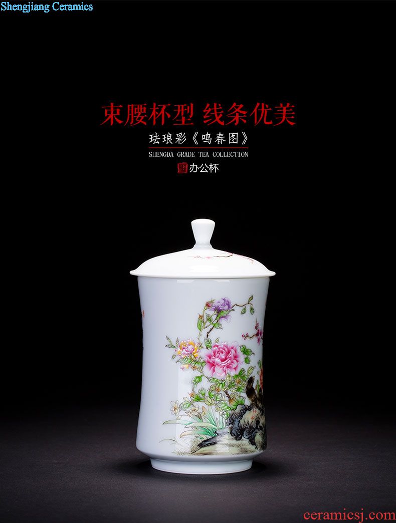 Holy big ceramic kung fu tea cup masters cup hand-painted pastel landscape, sample tea cup all hand of jingdezhen tea service