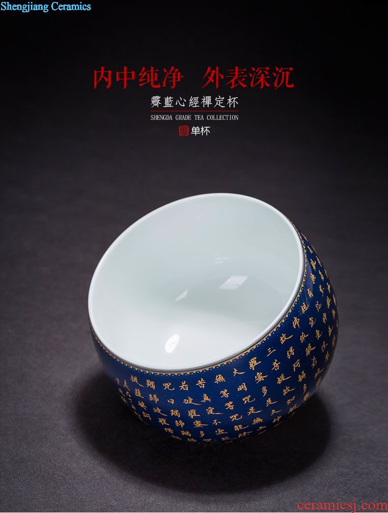 Santa hand-painted ceramic kung fu tea tea maintain five kirin master light hand, jingdezhen blue and white tea