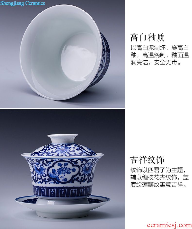 Holy big office cup hand-painted ceramic famille rose peach handle cup all hand with cover cup jingdezhen tea tea cup