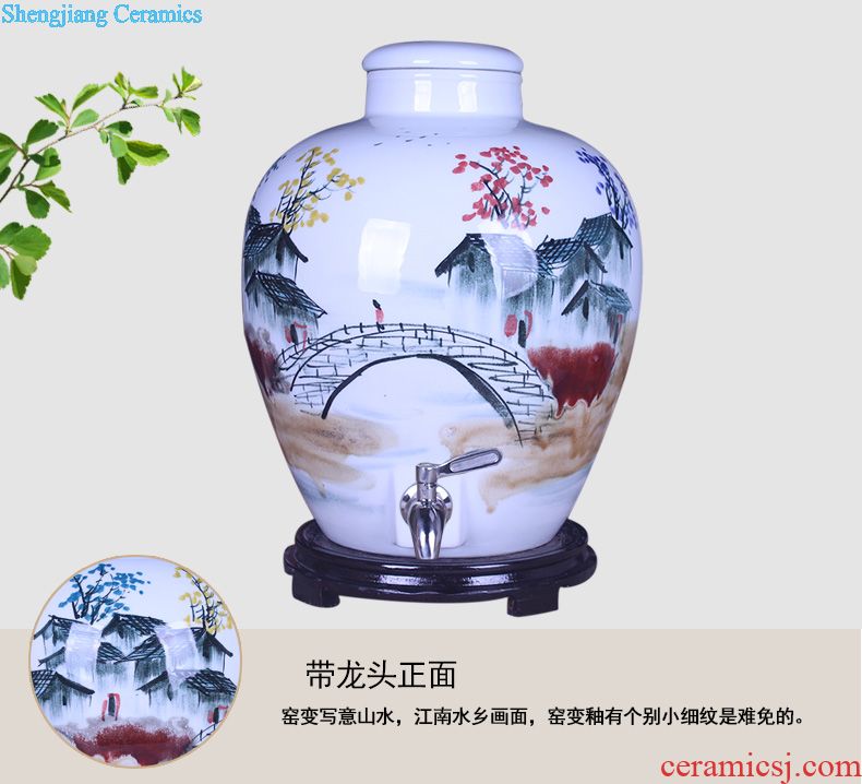 Medicine bottle bubble bottle with tap jingdezhen ceramic jars 10 jins 20 jins 30 kg bottle it sealed cans