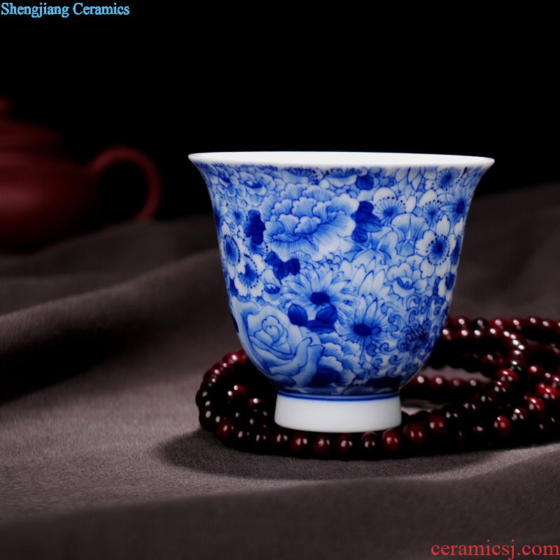 Owl kiln da Ming chenghua bucket archaize of jingdezhen porcelain cups all hand tea set Cross cup