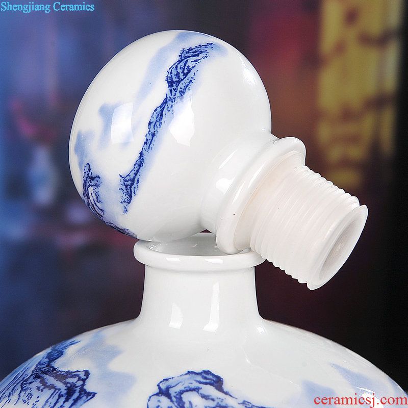 Household ceramic jars hip flask of 1.5 kg with creative wine longteng collector 750 ml bottle suits