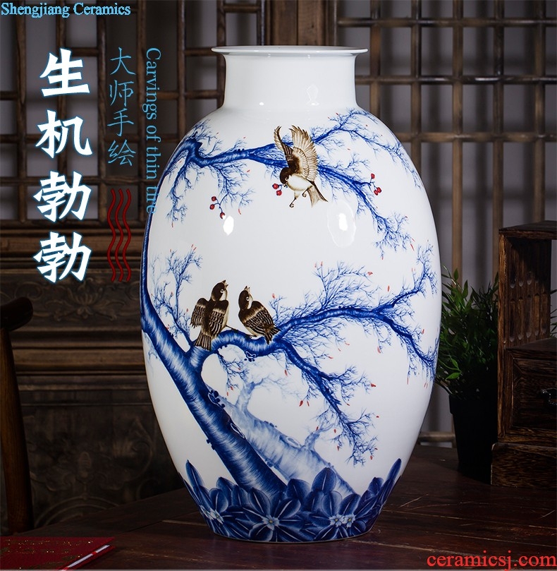 Archaize of jingdezhen ceramics powder enamel vase imitation qianlong year Chinese style classical Angle of the sitting room a few adornment furnishing articles