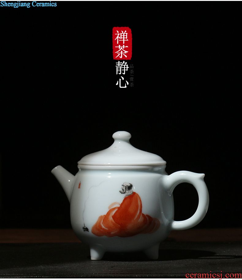Jingdezhen ceramic bowl tea powder enamel pick flowers master single cup hand-painted kung fu tea sample tea cup individual cups